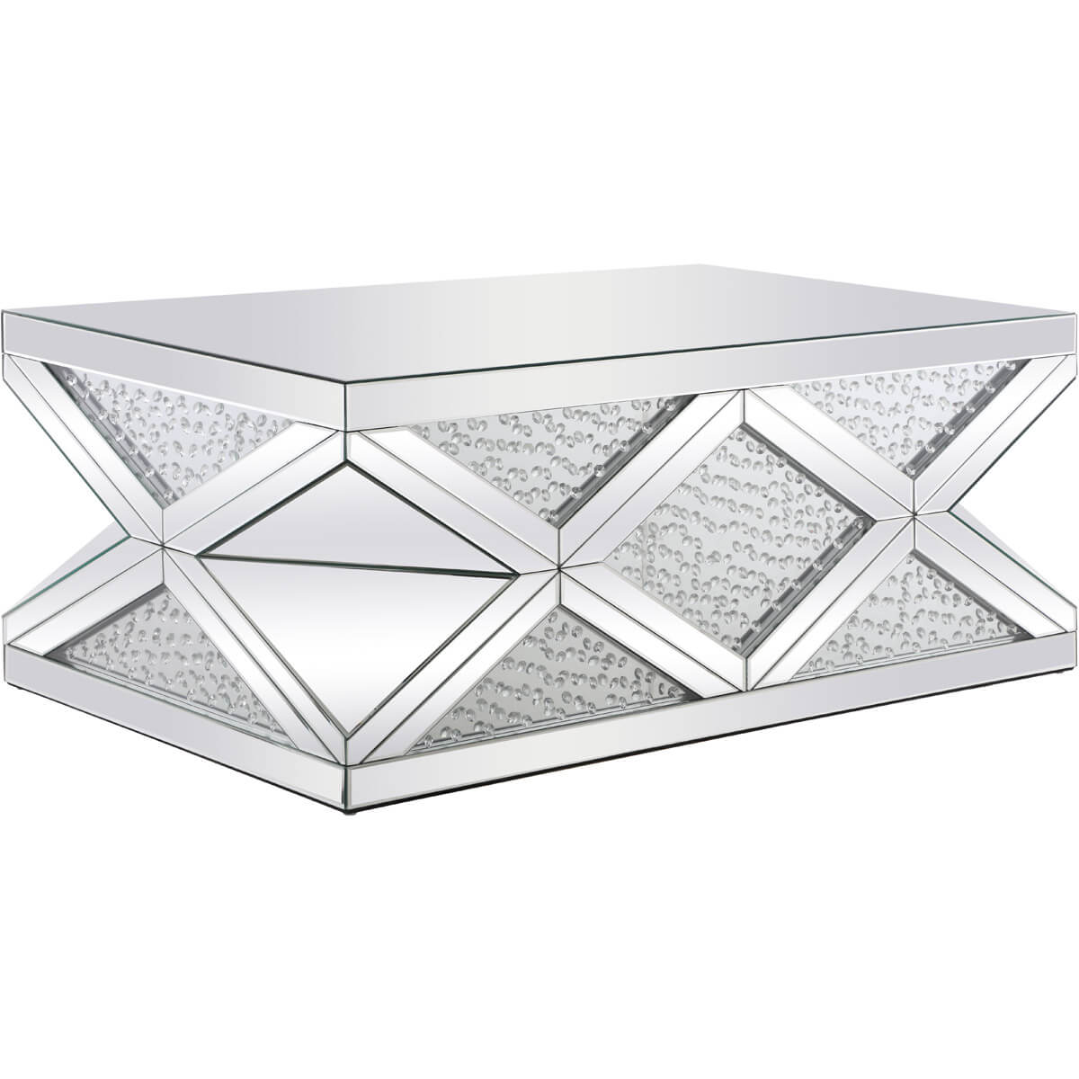 Modern 47.5" Rectangle Crystal Coffee Table