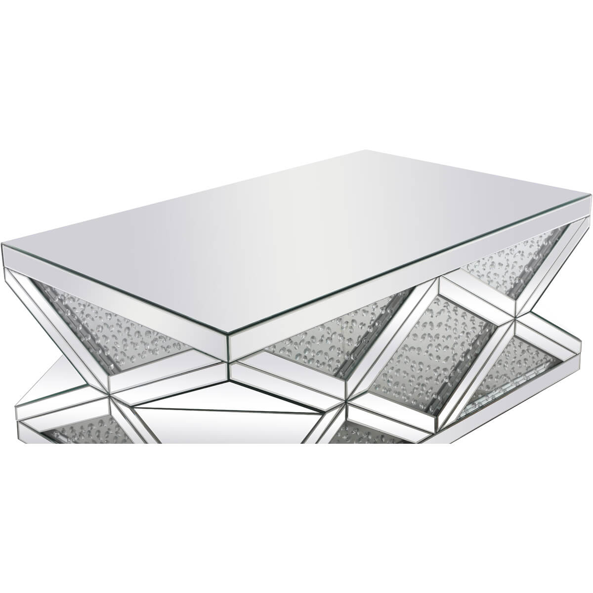 Modern 47.5" Rectangle Crystal Coffee Table