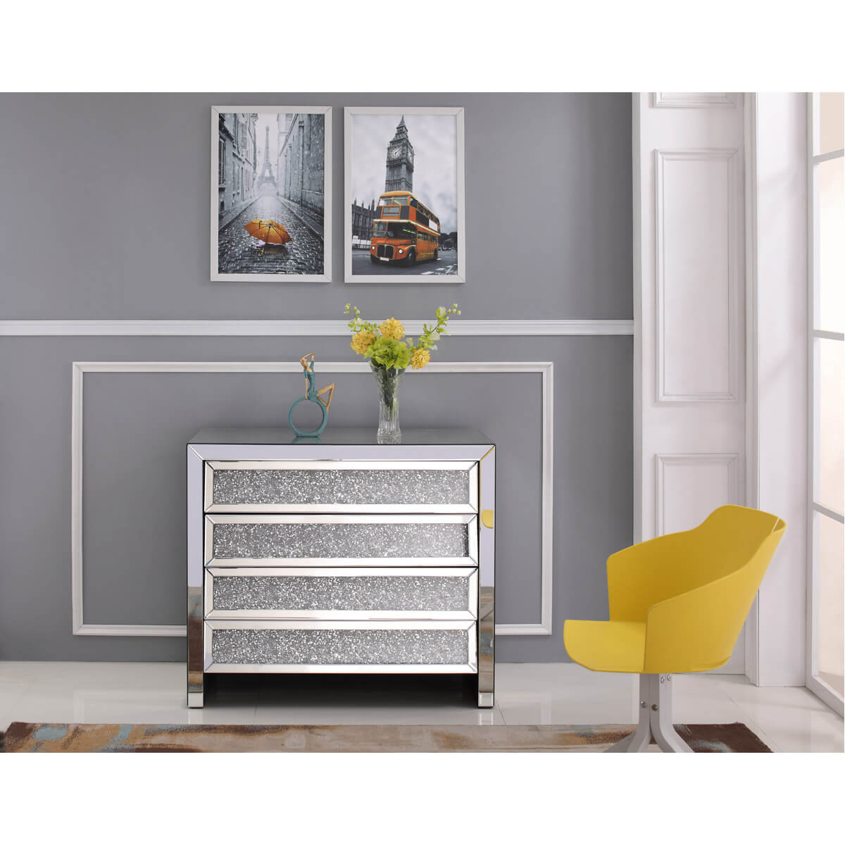 Modern 39" Crystal Cabinet, Composition 1
