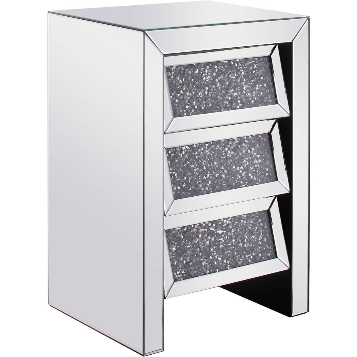 Modern 17.5" Crystal Bedside Table