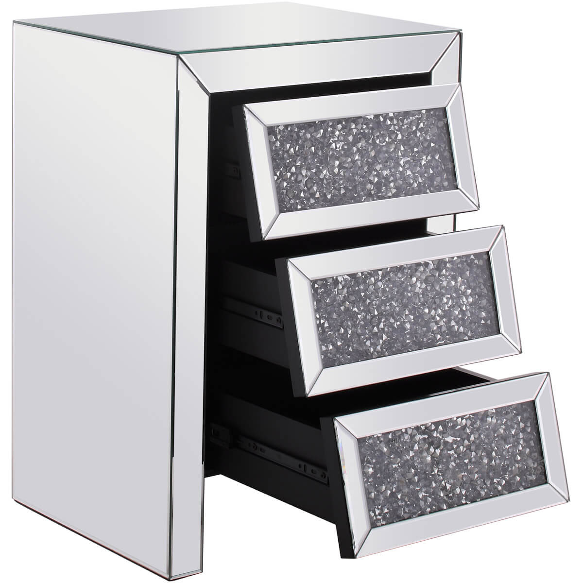 Modern 17.5" Crystal Bedside Table