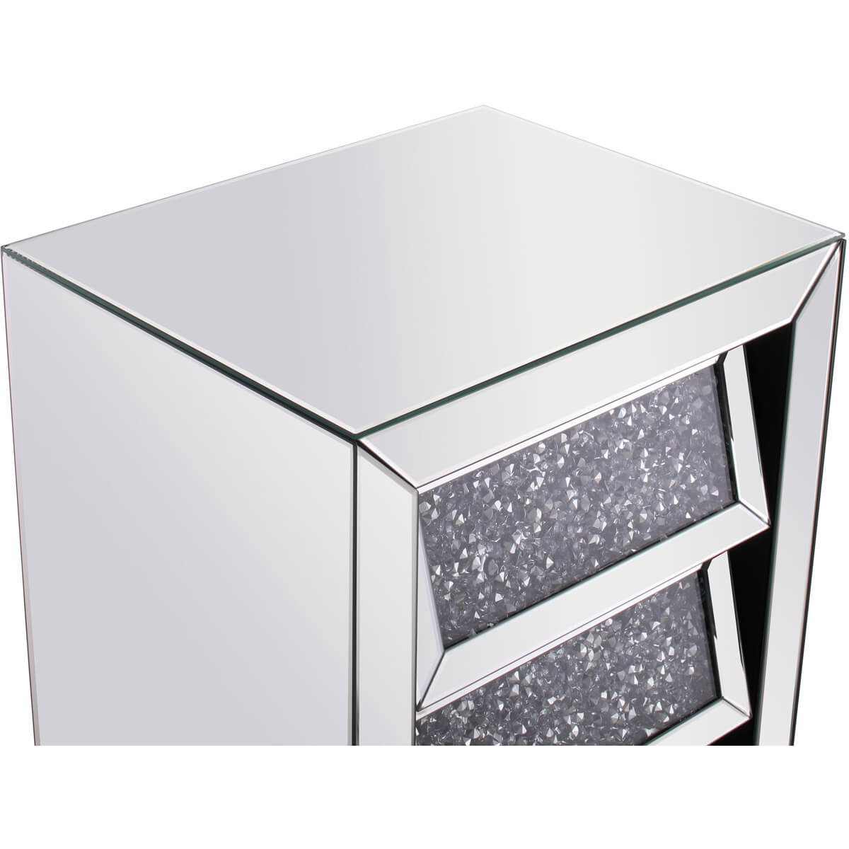Modern 17.5" Crystal Bedside Table