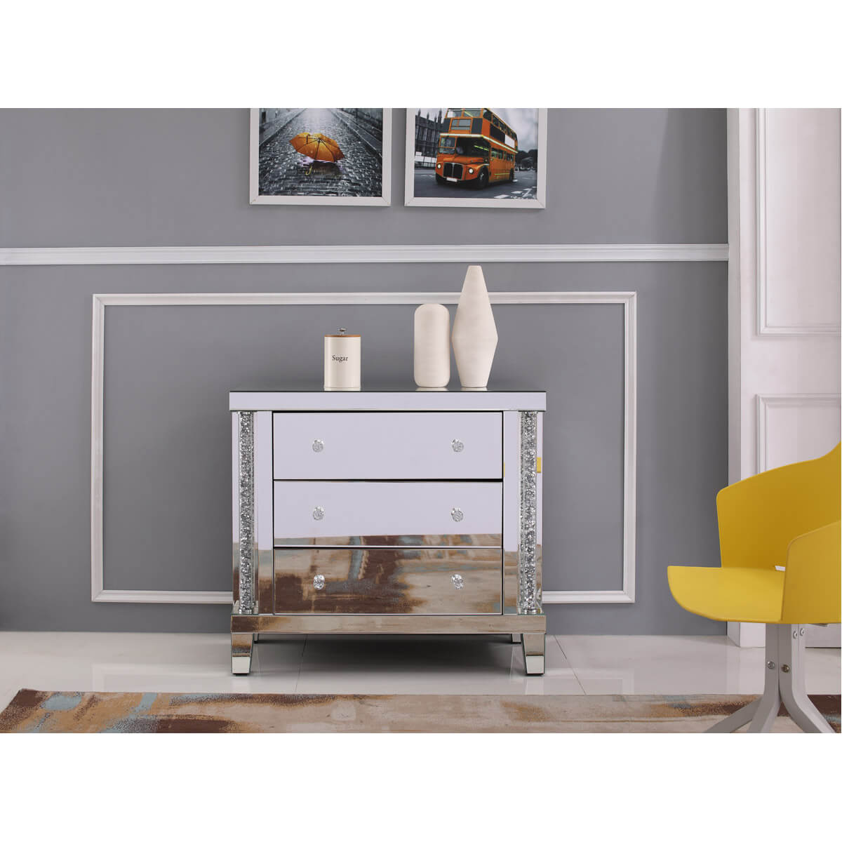 Modern 35.5" Crystal Cabinet