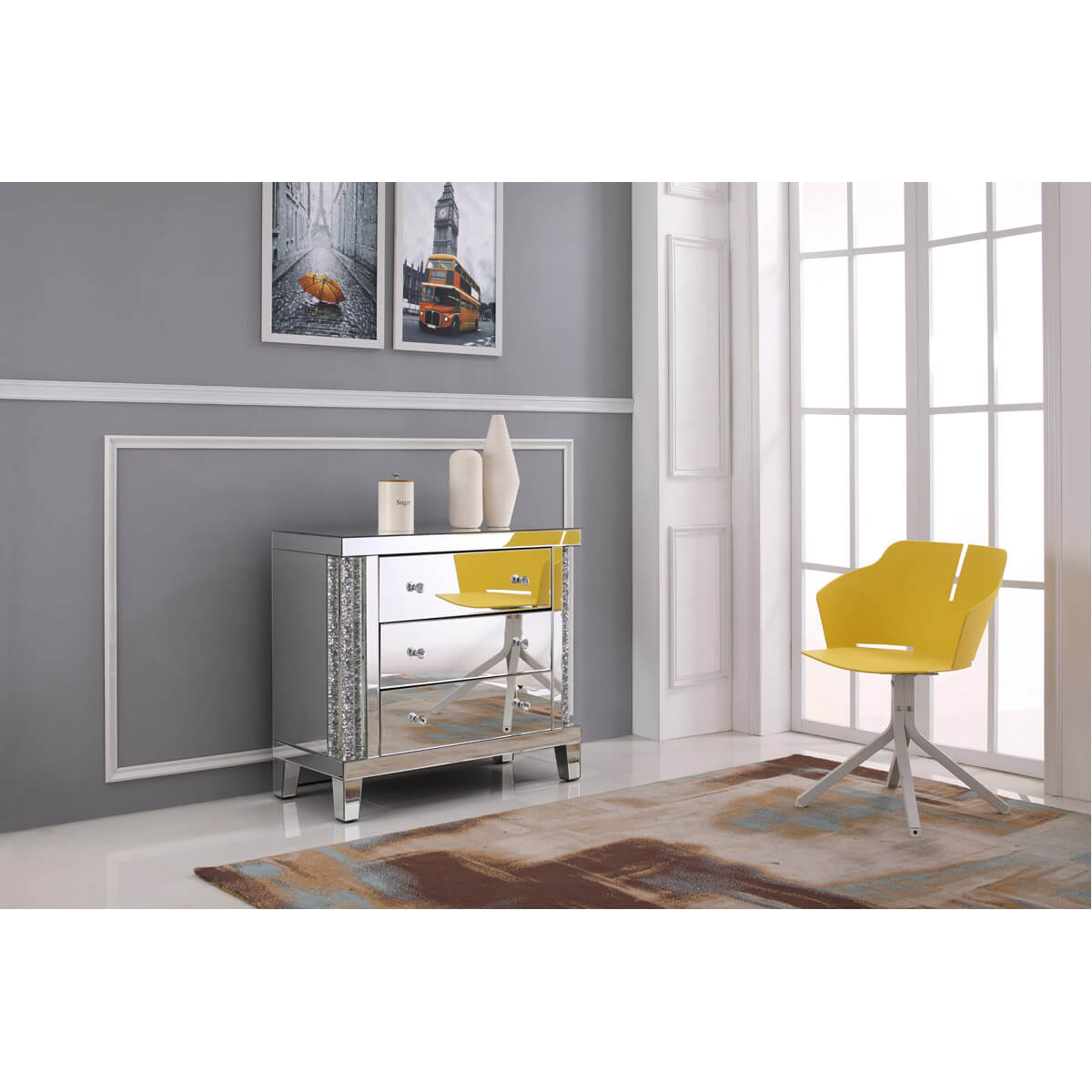 Modern 35.5" Crystal Cabinet