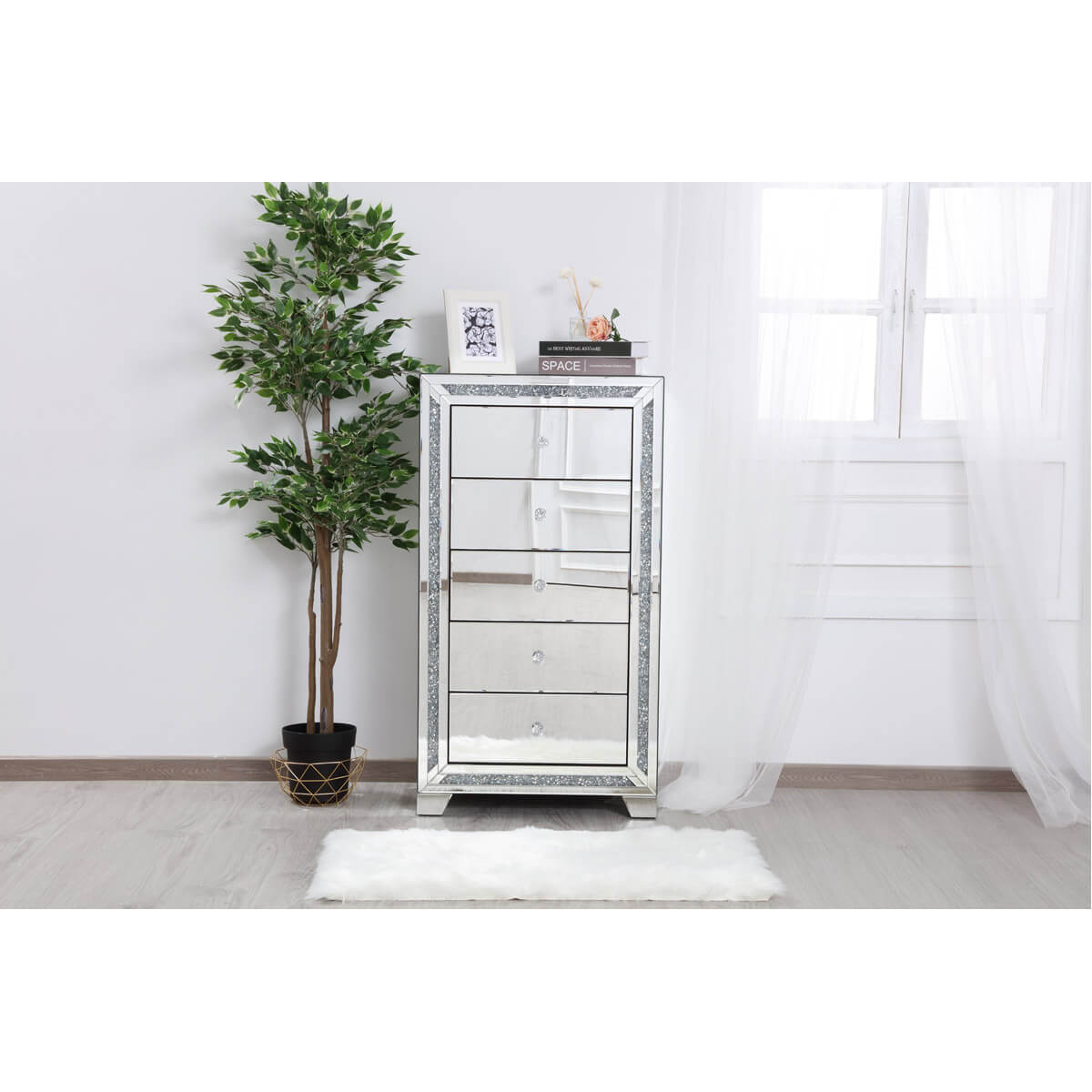 Modern 25.5" 5 Drawer Cabinet