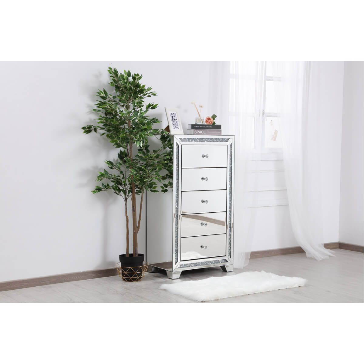 Modern 25.5" 5 Drawer Cabinet