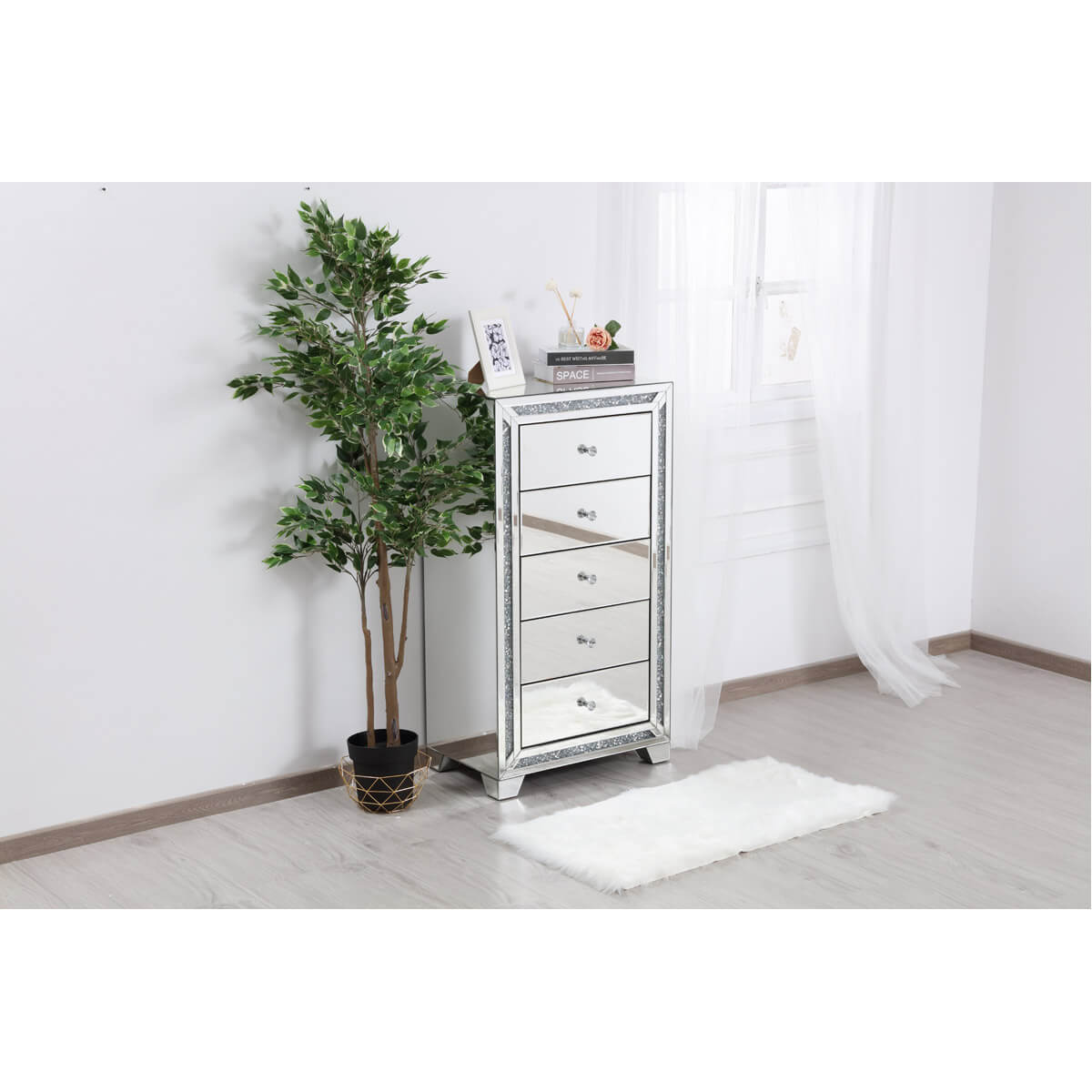 Modern 25.5" 5 Drawer Cabinet
