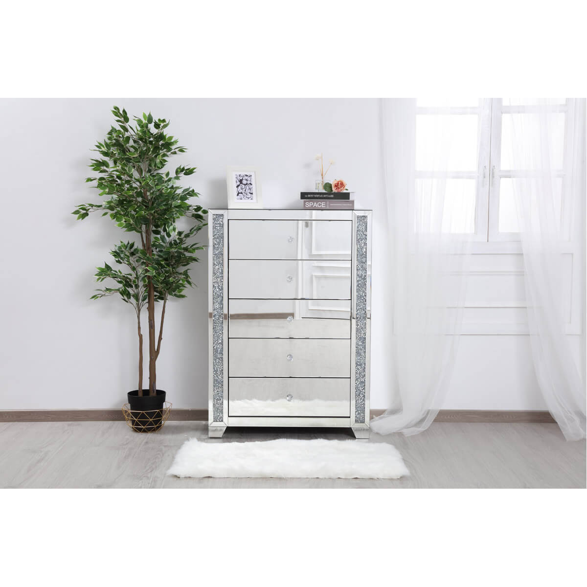 Modern 34" 5 Drawer Cabinet