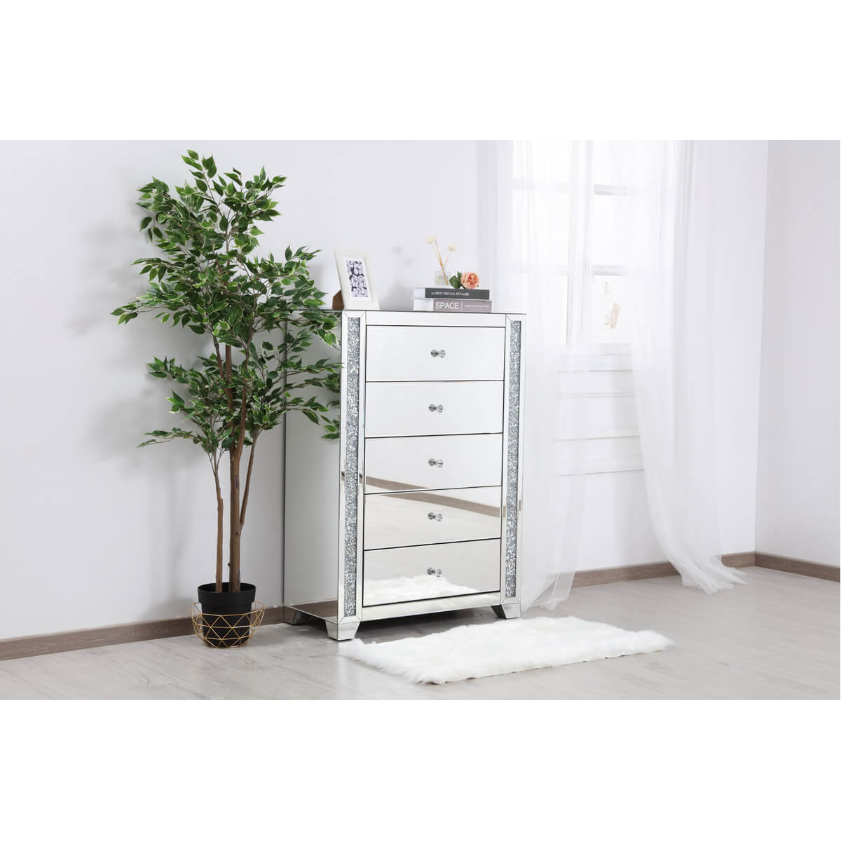Modern 34" 5 Drawer Cabinet
