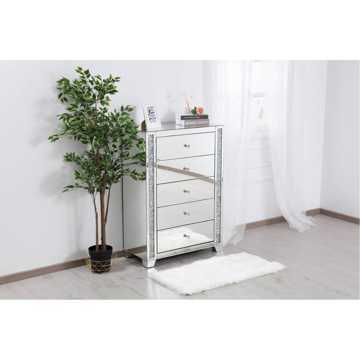 Modern 34" 5 Drawer Cabinet