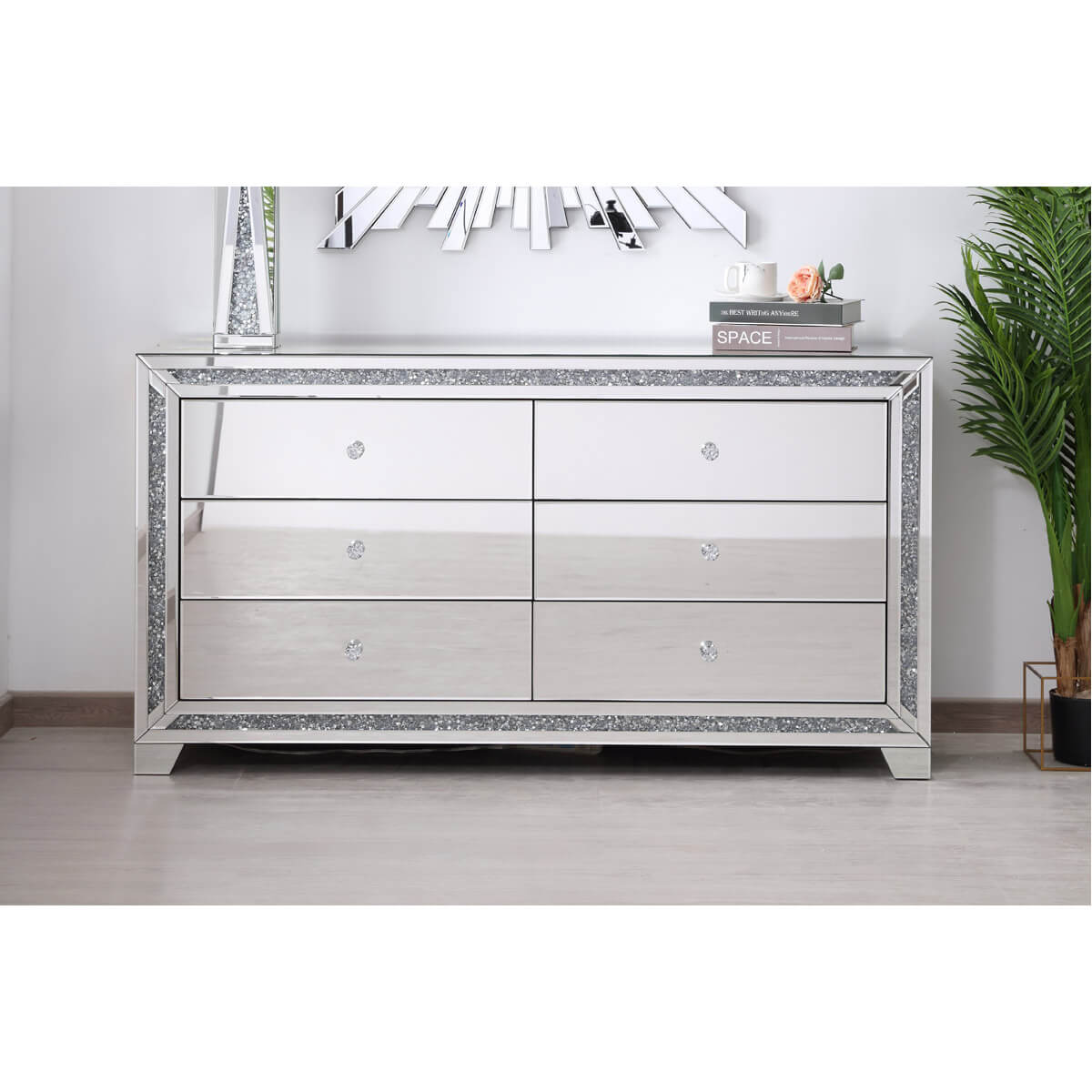 Modern 60" 6 Drawer Cabinet