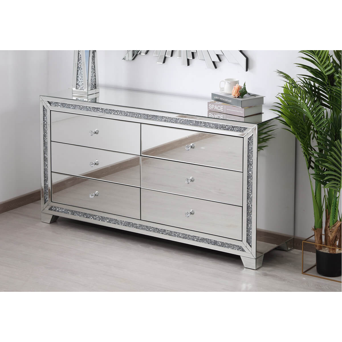 Modern 60" 6 Drawer Cabinet