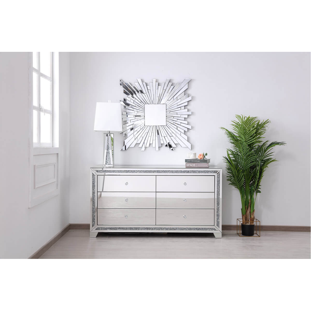 Modern 60" 6 Drawer Cabinet