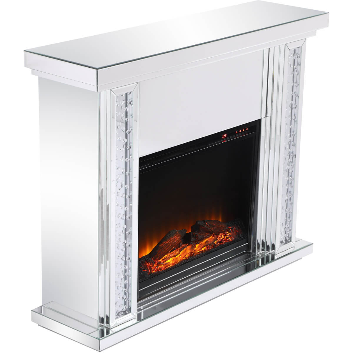 Modern 47.5" Mantle with Wood Log Insert Fireplace