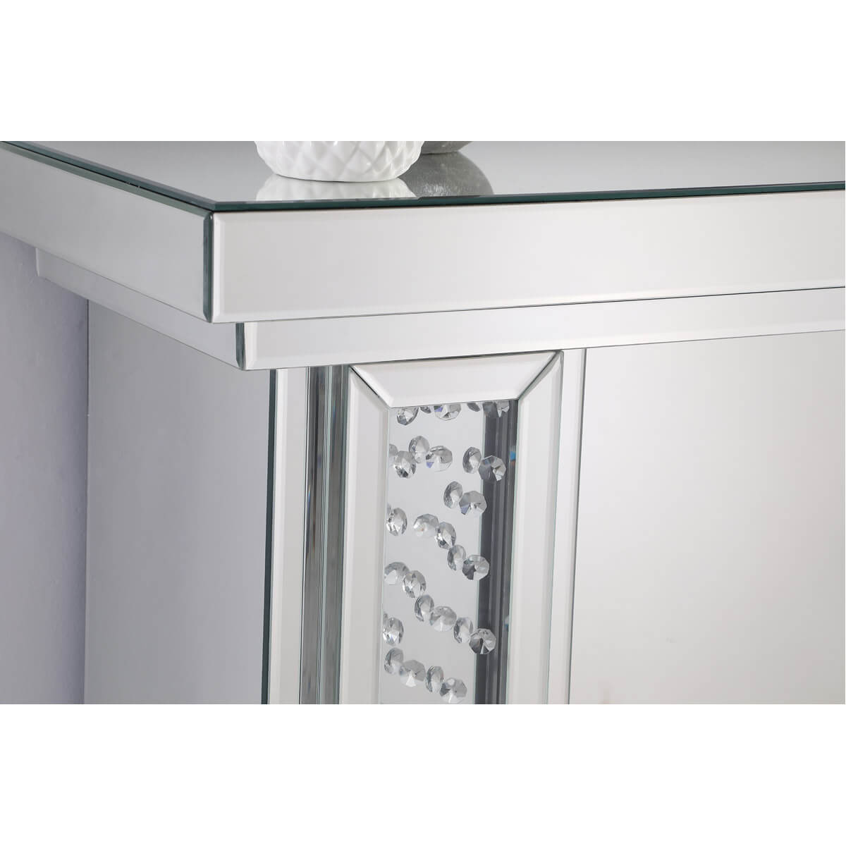 Modern 47.5" Mantle with Crystal Insert Fireplace