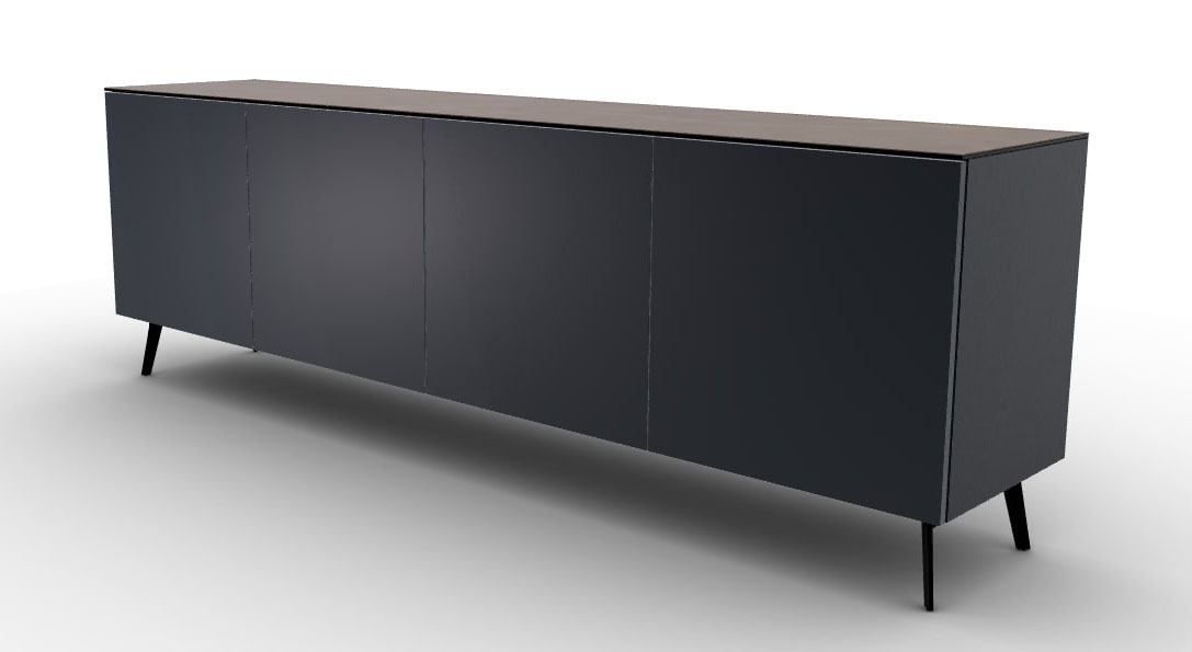 Universal Ceramic/Wood/Glass Customizable Sideboard w/4 Doors & Metal Legs