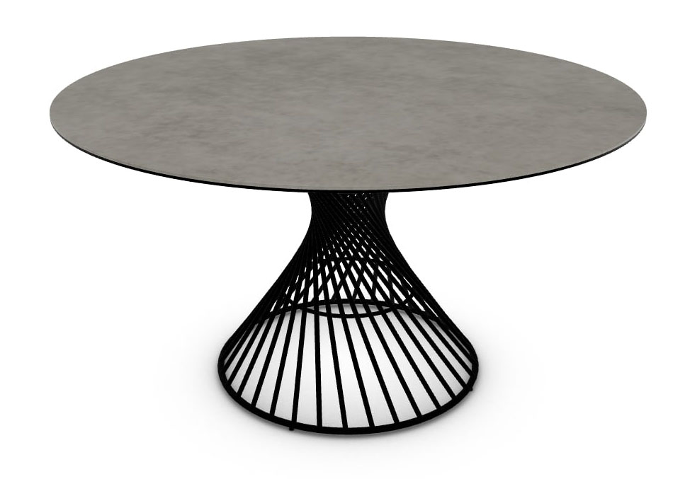 Vortex W55.1-inch Ceramic/Metal Customizable Round Dining Table