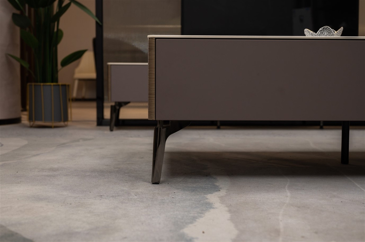Mia Storage Coffee Table with Carrera Style Porcelain Top