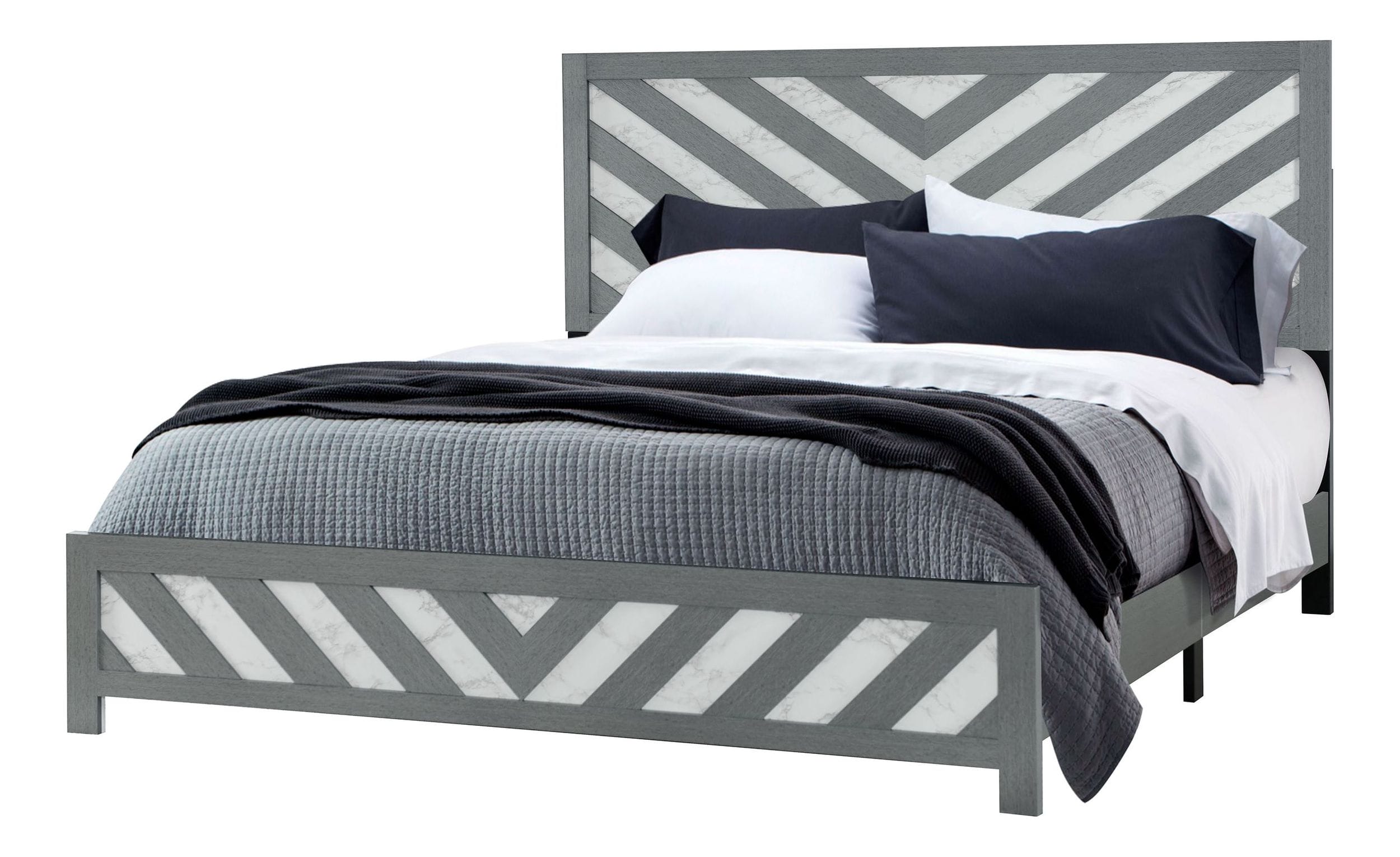 Micah MDF/Wood Panel Bed, Queen Size