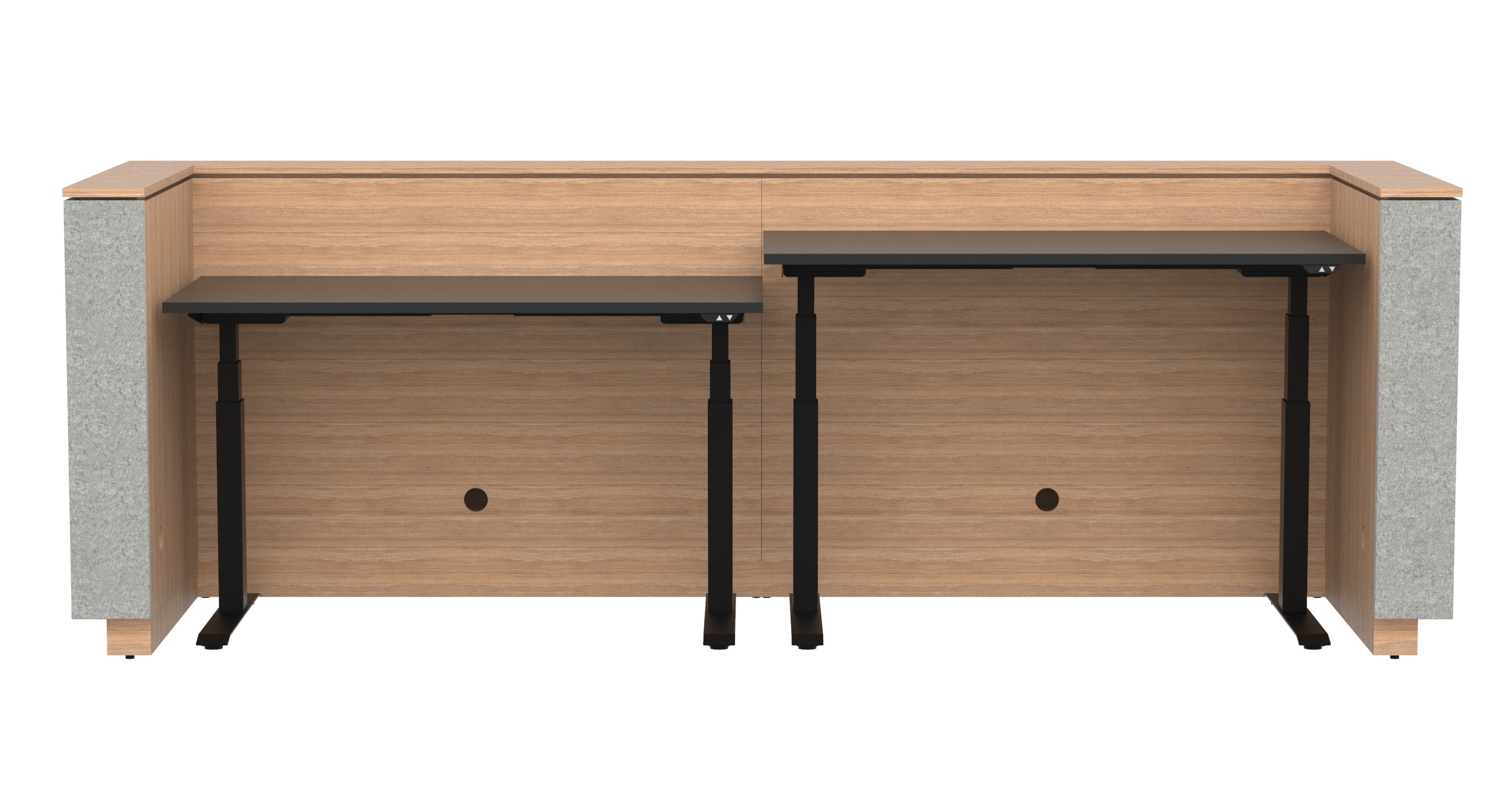 Domino 126" 2 Color Combination Sit-Stand Reception Table