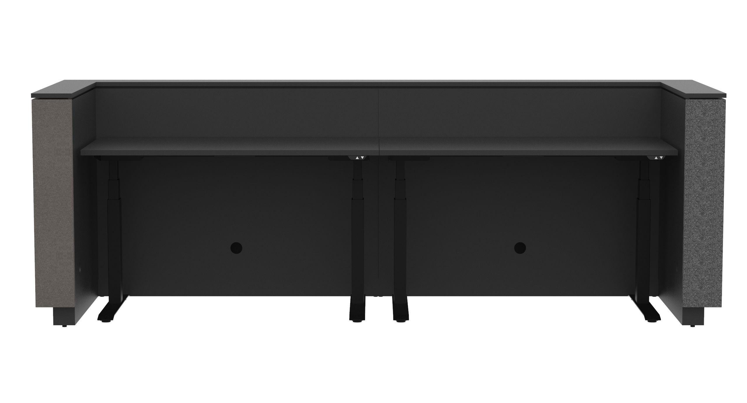 NARBUTAS Domino 126" Black Reception Desk