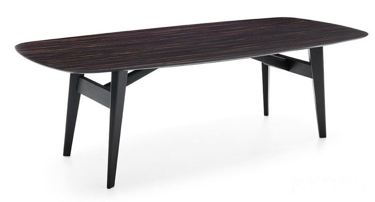 Abrey W118.1-inch Ceramic/Wood Customizable Elliptical Dining Table