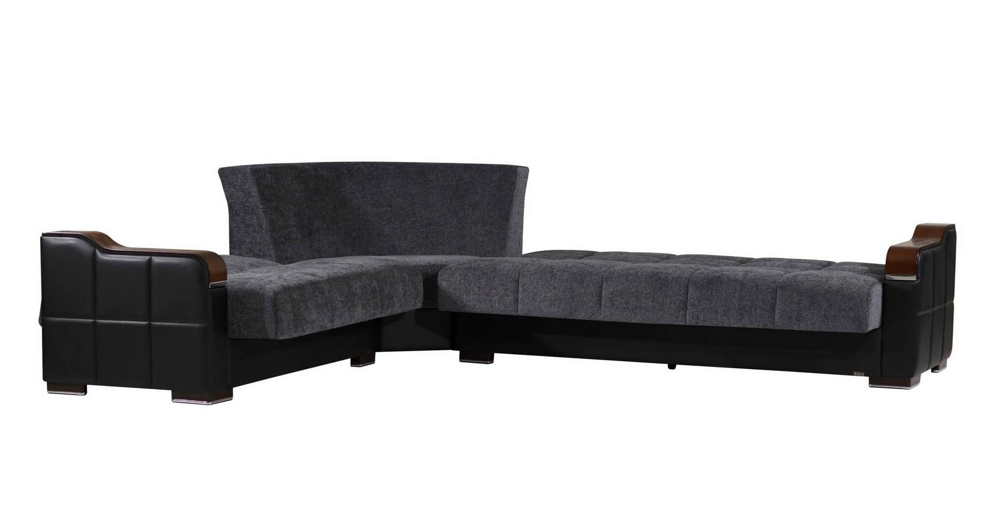 Midtown Fabric/PU Convertible Sectional