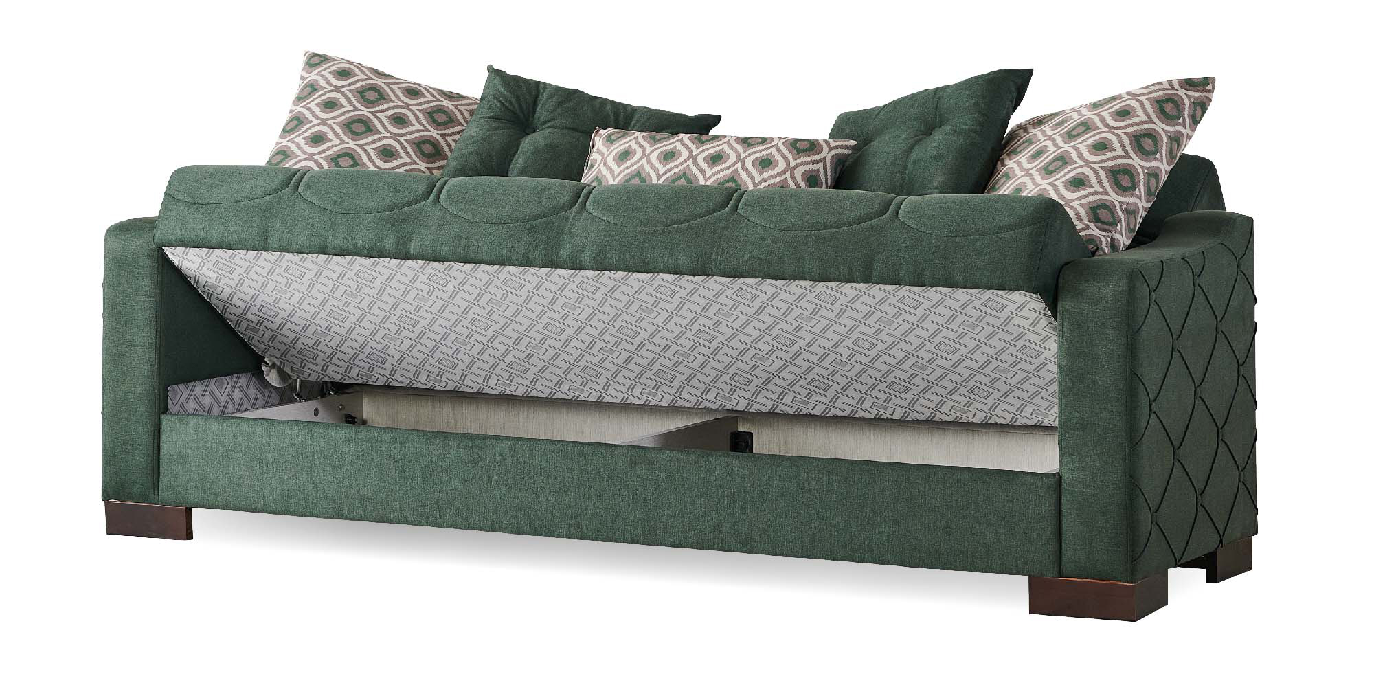 Midyat Woven Microsuede Convertible Storage Sofa