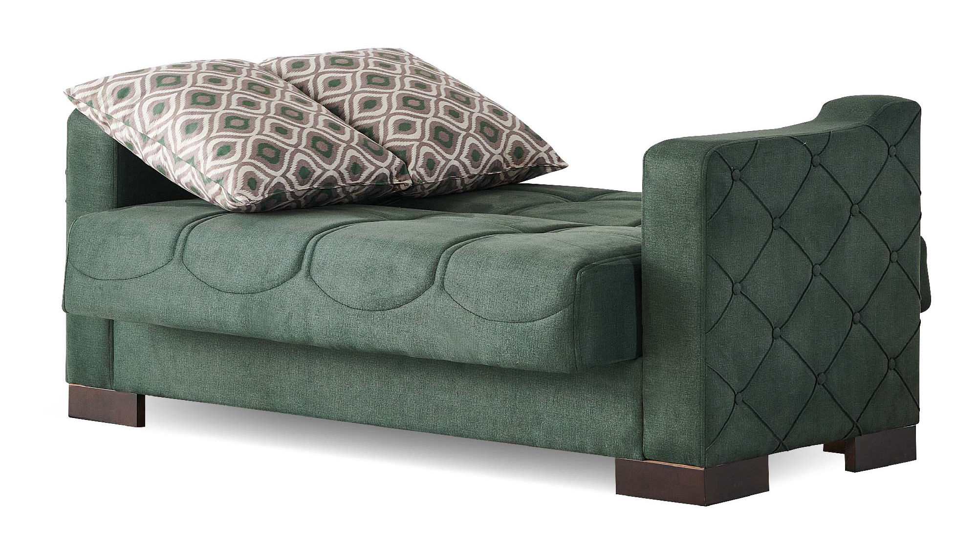 Midyat Woven Microsuede Convertible Storage Loveseat