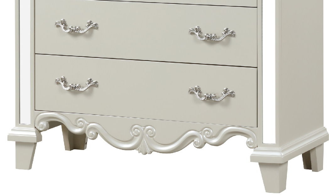 Milan Mirror Framed Chest Made With Wood In White 