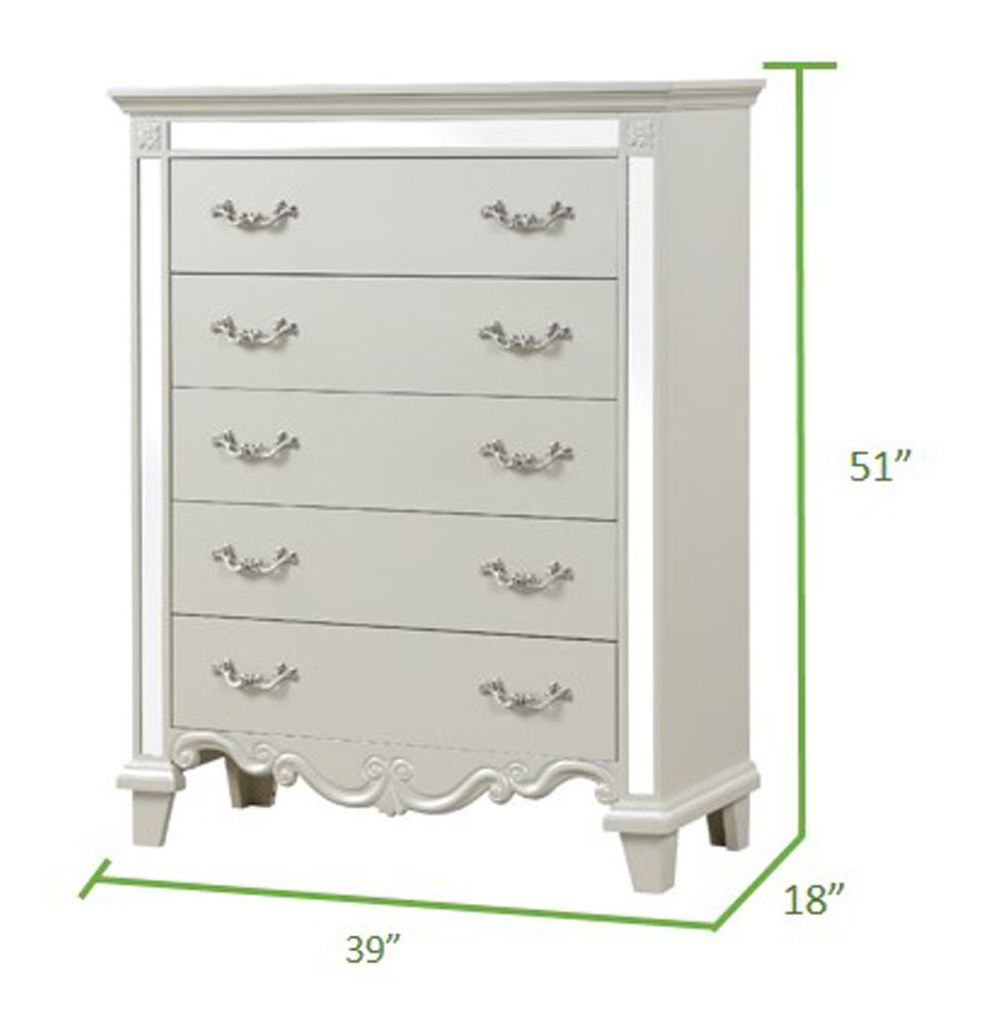 Milan 5-Drawer Wood Veneer Chest