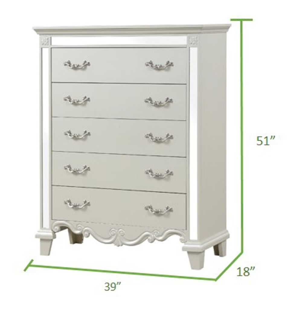 Glam Arched Dresser Mirror with Scrollwork Detail
