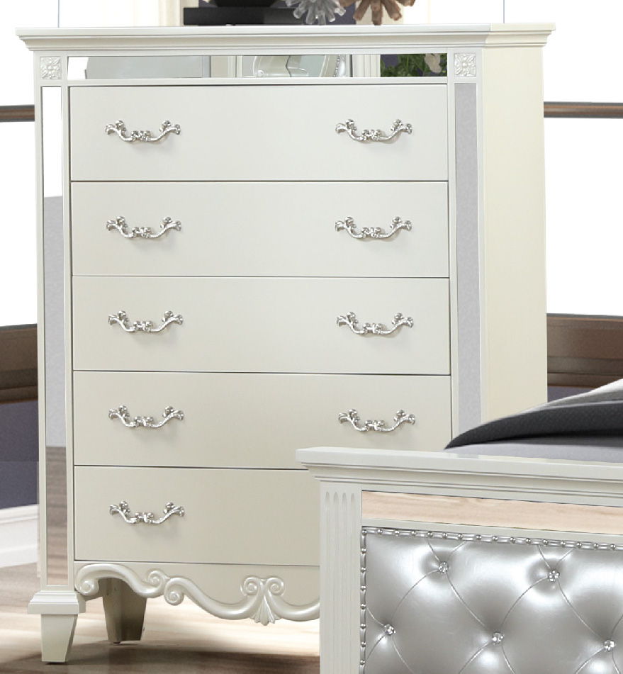 Milan 5-Drawer Wood Veneer Chest