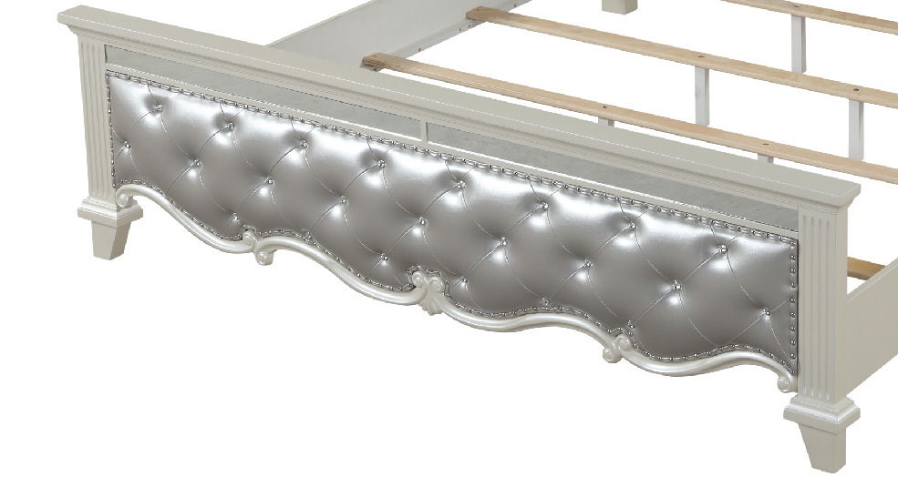 Milan King Size Bed with Leatherette Upholstered Footboard & Headboard