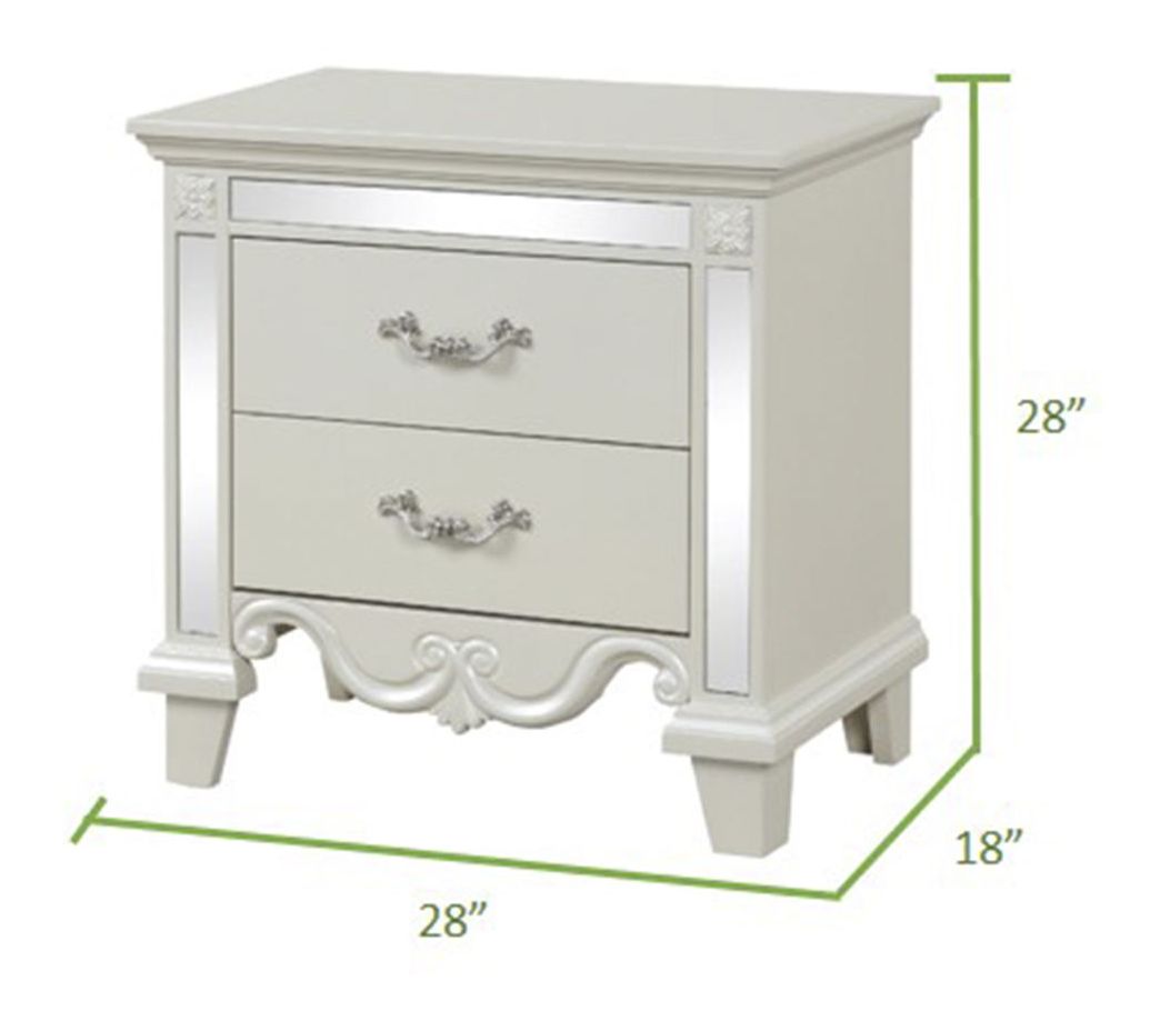 Milan 2-Drawer Wood Veneer Nightstand