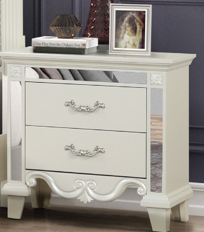 Milan 2-Drawer Wood Veneer Nightstand