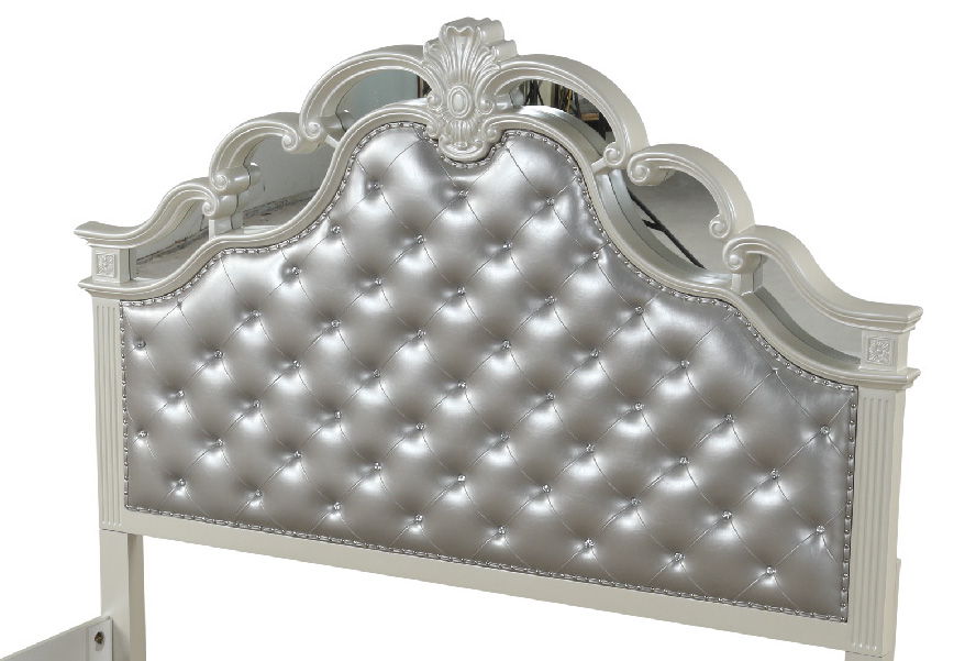 Milan Queen Size Bed with Leatherette Upholstered Footboard & Headboard