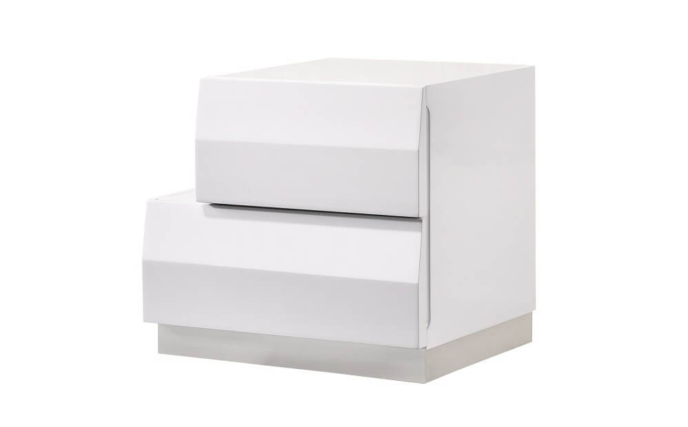 J and M Furniture Milan Left Facing Night Stand, White