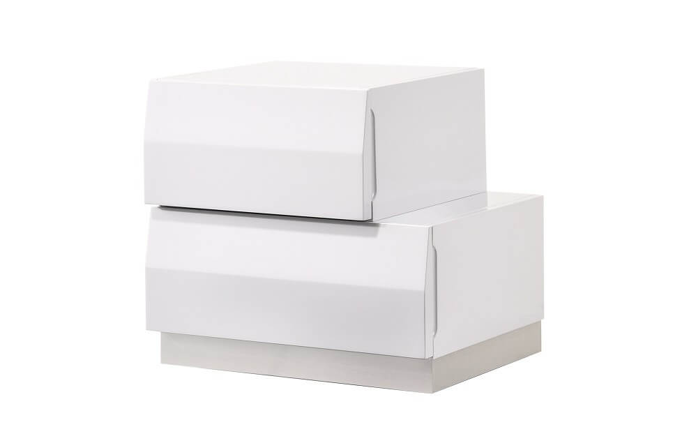 J and M Furniture Milan Right Facing Night Stand, White