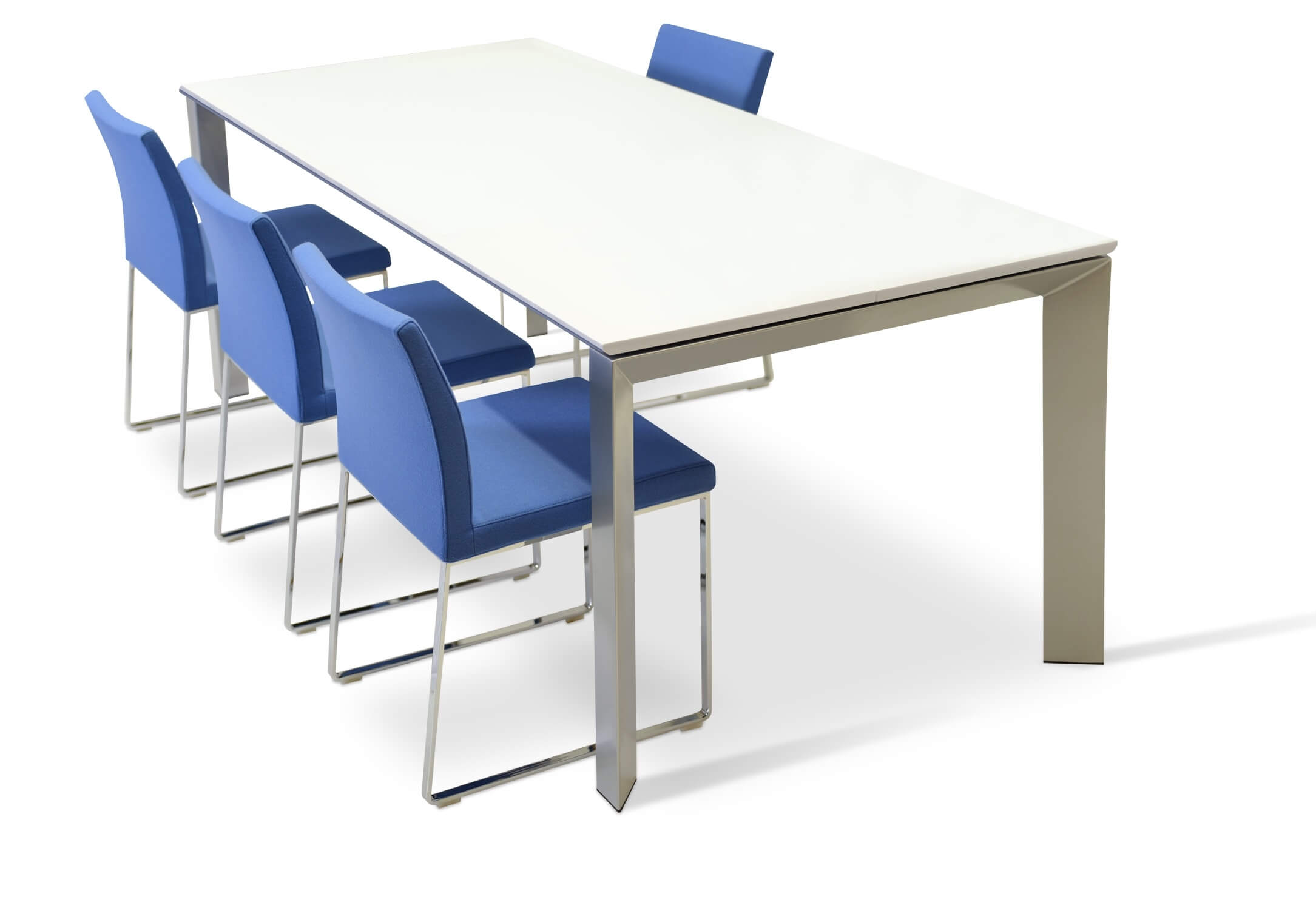 Aria Sled Dining Chair w/Metal Base