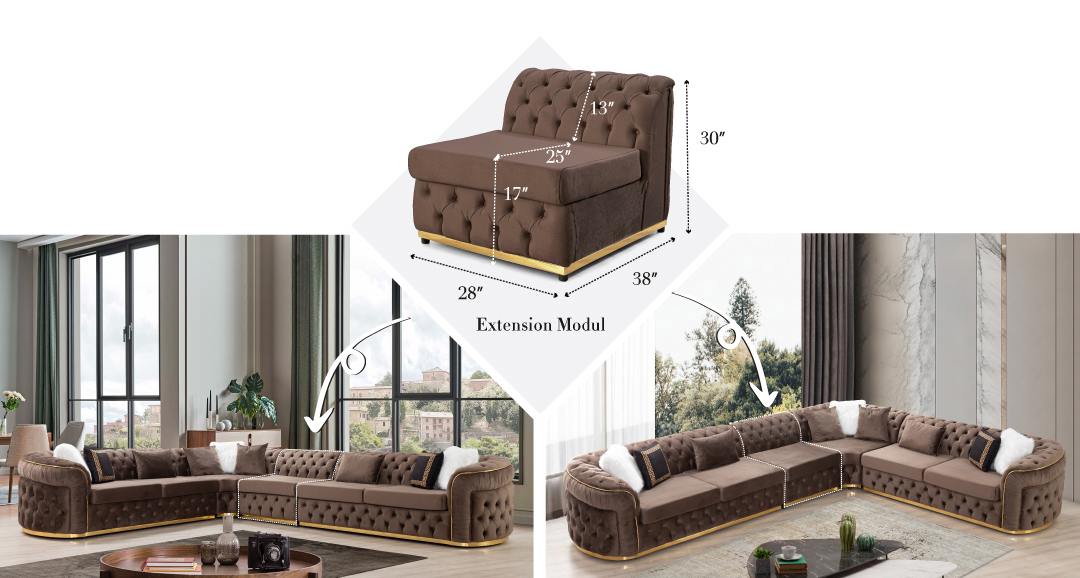 Missouri L-Shaped Upholstered Sectional