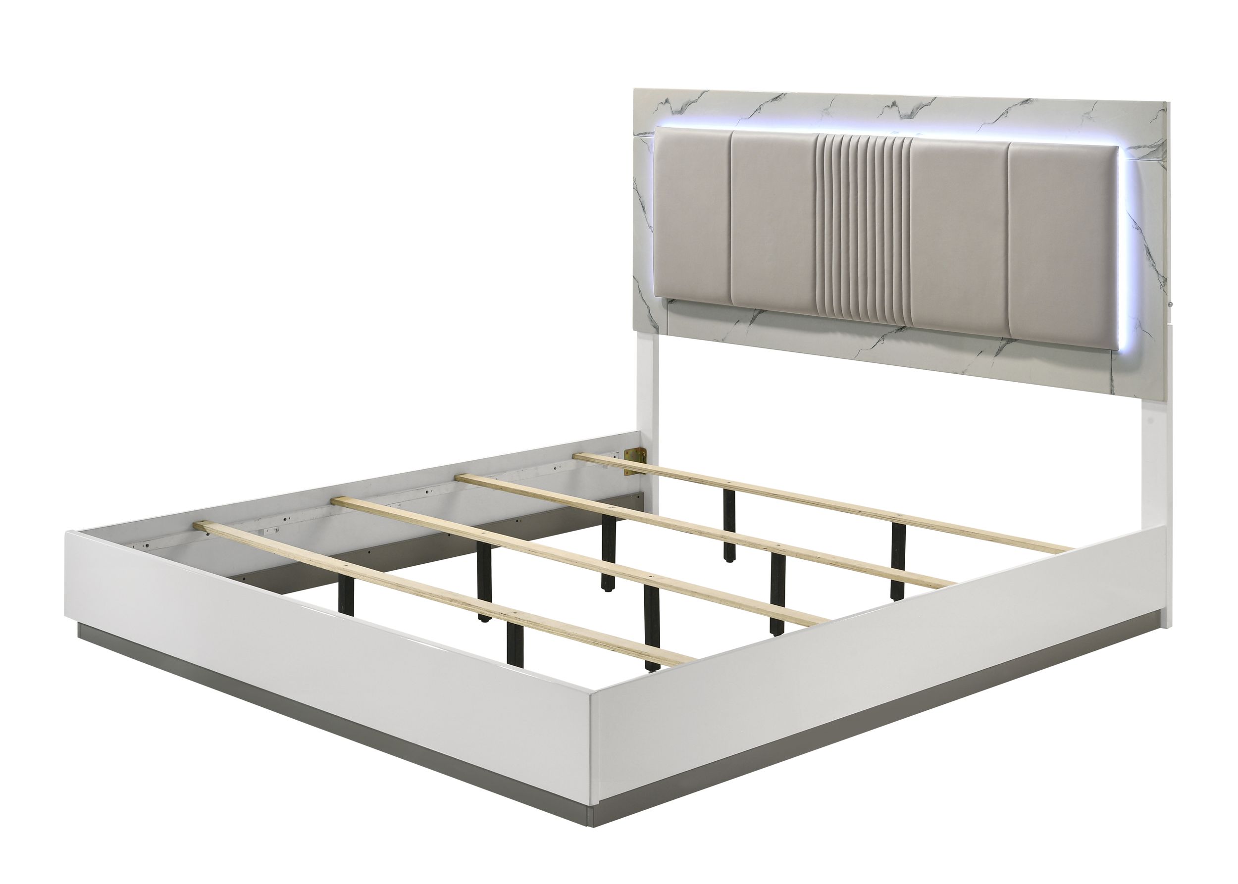 Mist Wood Platform Bed w/LED Light