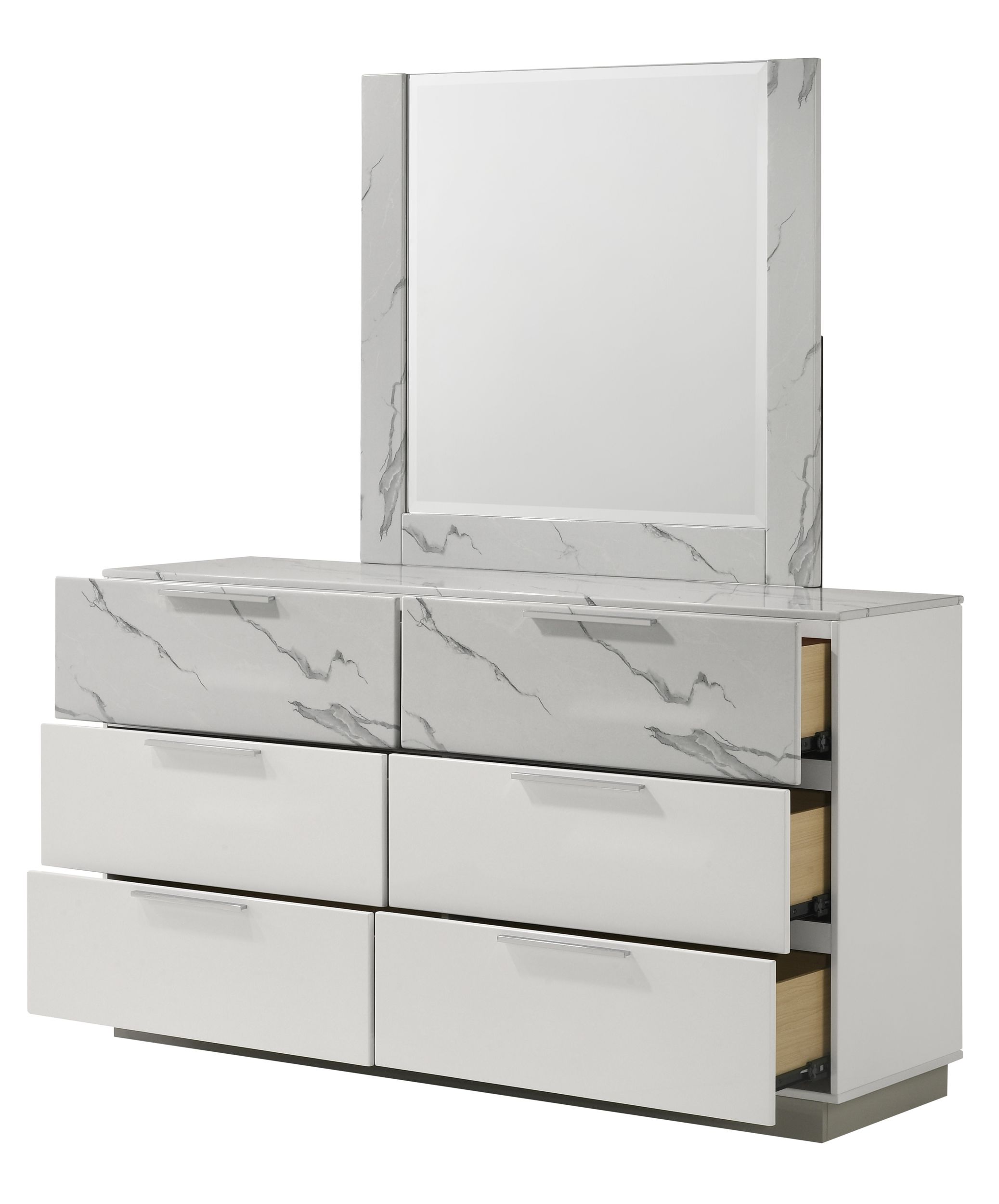 Mist Wood Double Dresser w/6 Drawers