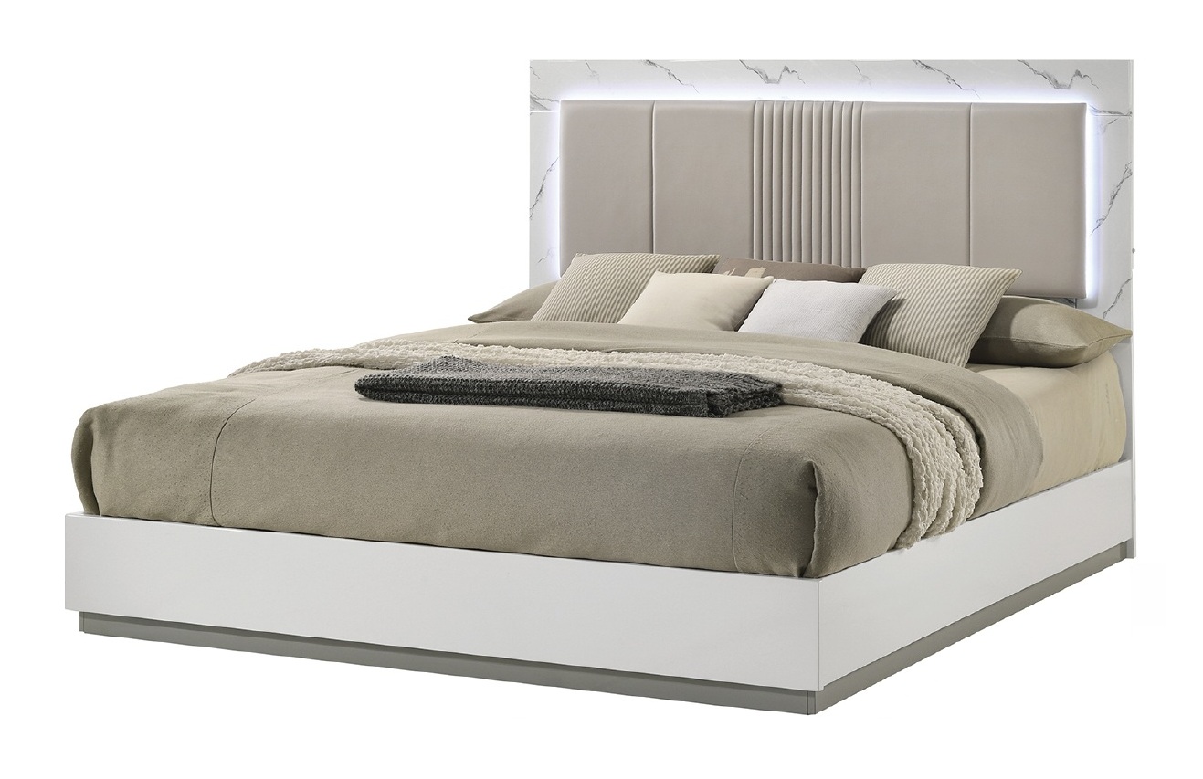 America Winne Wood Padded Headboard Bed