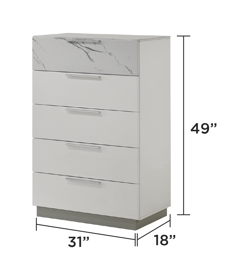 Mist Wood Chest w/5 Drawers