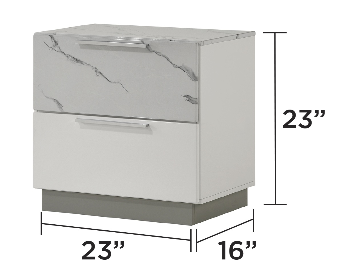 Mist Wood Nightstand w/2 Drawers