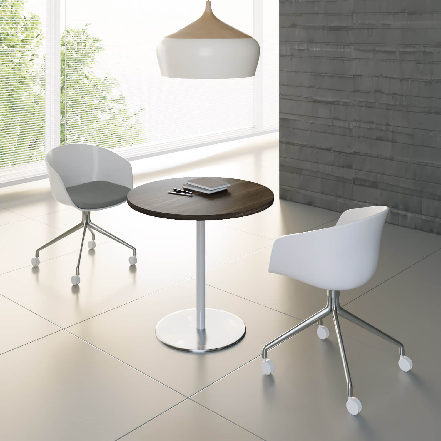 Mito MFC Round Cafe Table w/ Metal Disc Base
