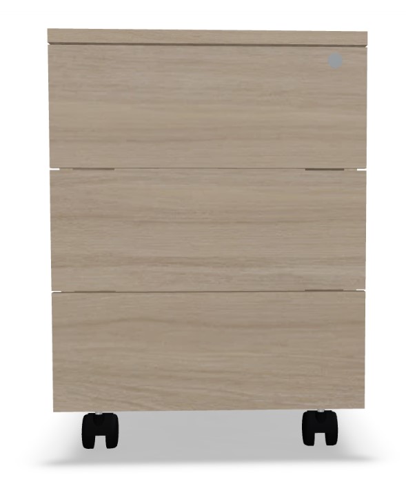 Mito Office Melamine Lockable Mobile Pedestal w/3 Drawers & Pencil Tray