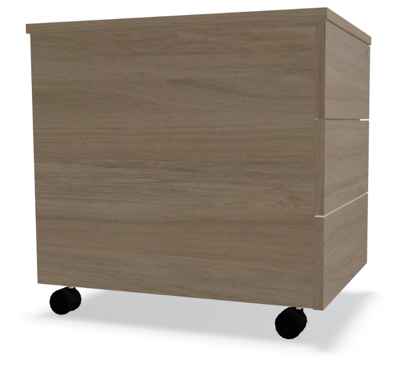 Mito Office Melamine Lockable Mobile Pedestal w/3 Drawers & Pencil Tray