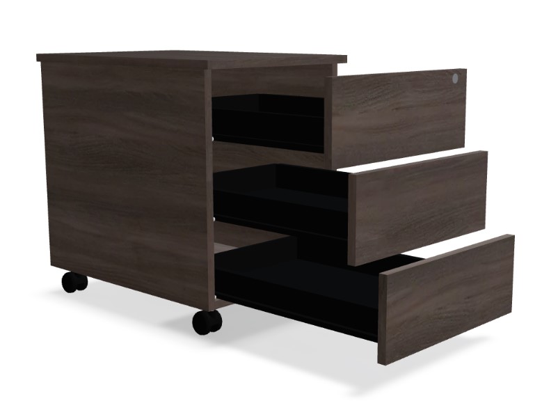 Mito Office Melamine Lockable Mobile Pedestal w/3 Drawers & Pencil Tray